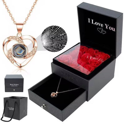 "I Love You" Necklace Rose Box