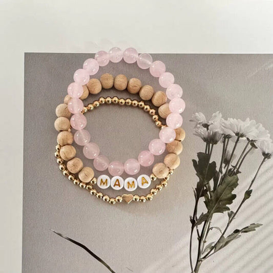 “MAMA” Charm Beaded Bracelet