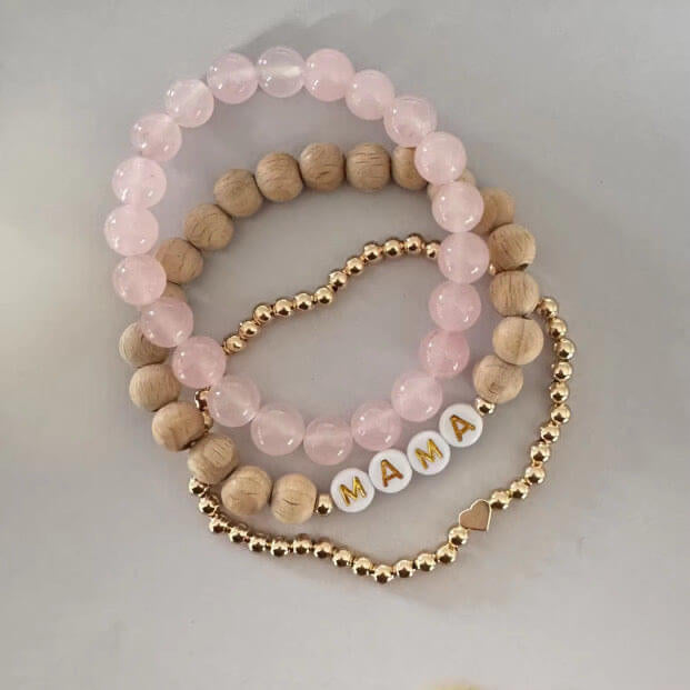 “MAMA” Charm Beaded Bracelet